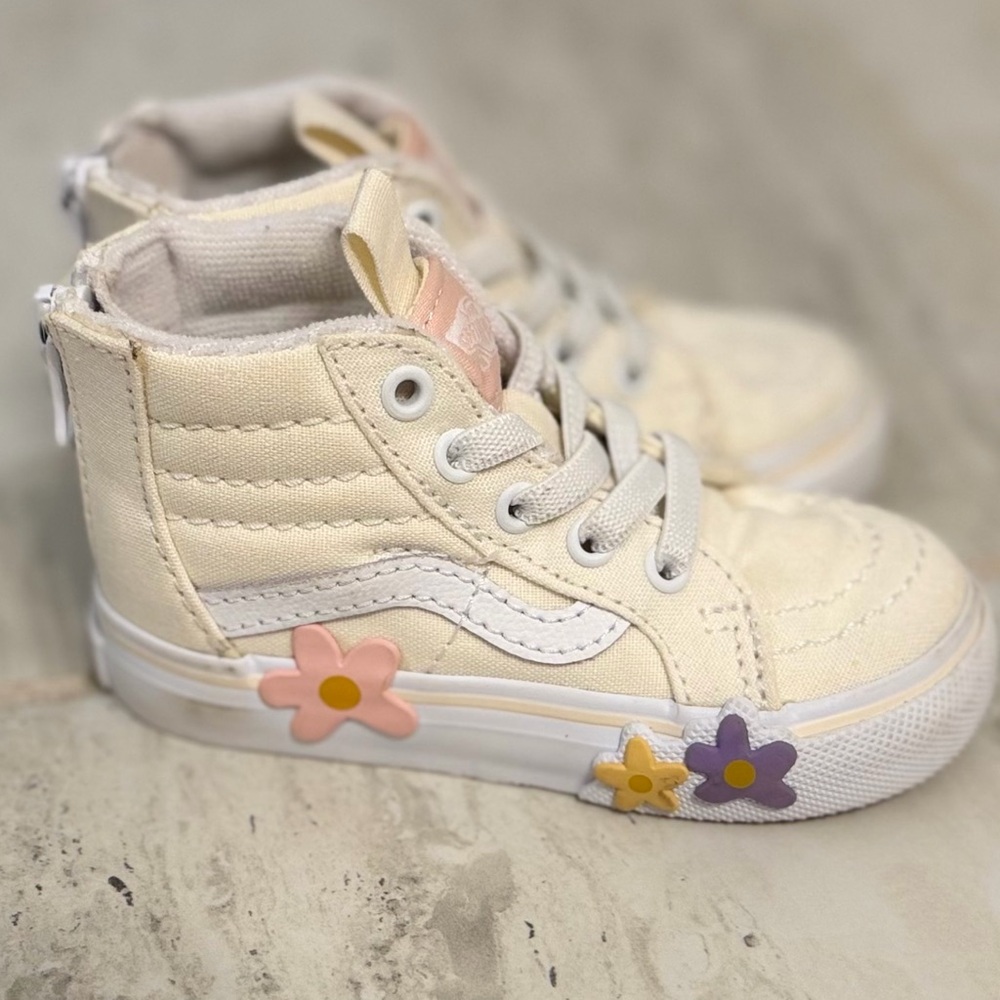 Vans SK8 Hi Zip Flower Daisy Toddler shoes size 5